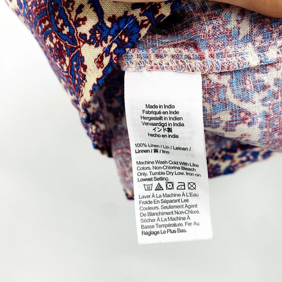 J.crew L purple linen floral Fleur Blouse - Picture 6 of 6